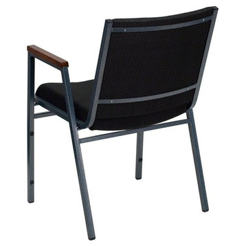 Bowery Hill Upholstered Stacking Chair in Black