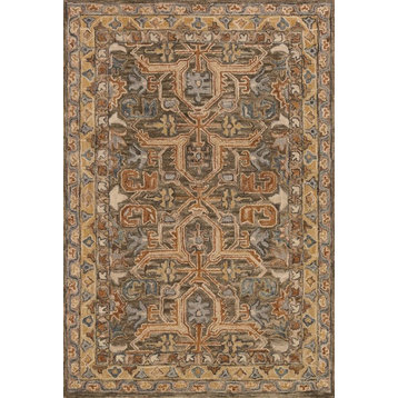 Victoria Walnut Hand Hooked Wool Area Rug by Loloi, 5'0"x7'6"