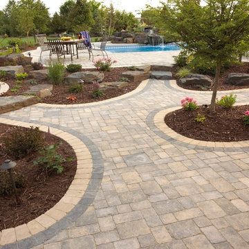 Multi-Purpose Patio: Paver patio with curves and borders