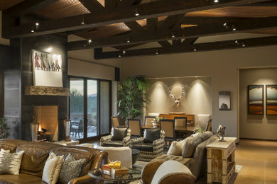 Example of a cottage home design design in Phoenix