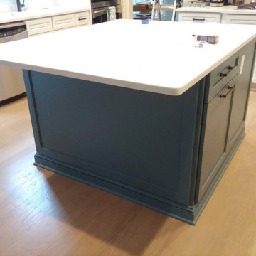 Painted Kitchen Island with Overhang