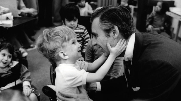 Mr. Rogers meeting a child