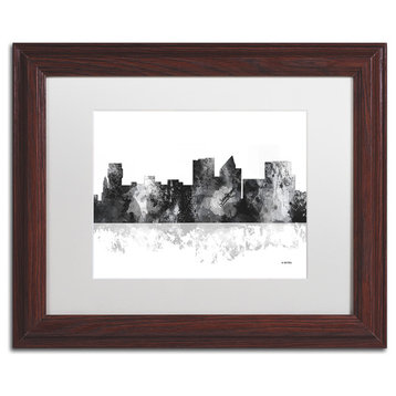 Watson 'Witchita Kansas Skyline BG-1' Art, Wood Frame, 11"x14", White Matte