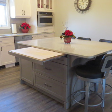 Kitchen Reno After Picture with Island Cutting Board