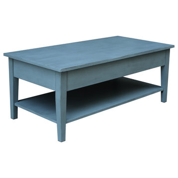 Spencer Coffee Table, Antique Rubbed Ocean Blue