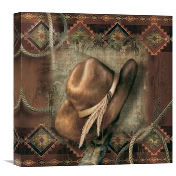 "Western Cowboy Hat" Stretched Canvas Giclee by Alma Lee, 18"x18"