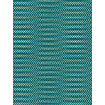 Peacock Aqua Teal Small Scale Woven Diamond Ogee Wovens Solids Upholstery Fabric