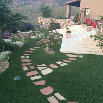 El Paso Franklin Mountain Home turf with flagstone