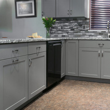 Shake it up with Gray Shaker style and Granite Countertops