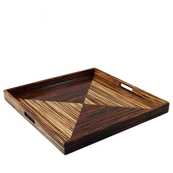 Lacquer Large Square Tray, Metro