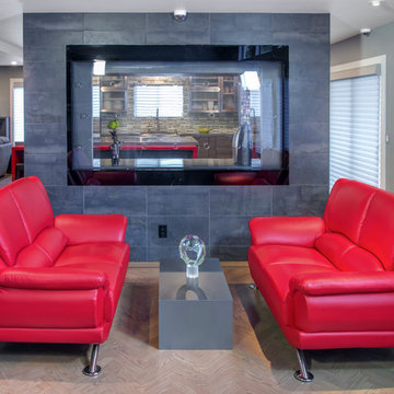 Living, Family, Music room and Kitchen - Belmont, CA