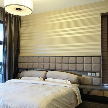 Customise bedrame and bedhead with wallpaper for that warm feel.