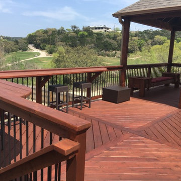 Elevated Deck & Cover for Swim Spa with Lattice Storage Below: Helotes, TX