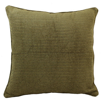 25" Double-Corded Patterned Tapestry Square Floor Pillow, Gingham Brown
