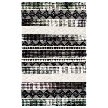 Safavieh Couture Natura Collection NAT102 Rug, Black/Ivory, 4'x6'