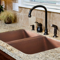 Rivera Copper 32" Double Bowl Undermount Kitchen Sink