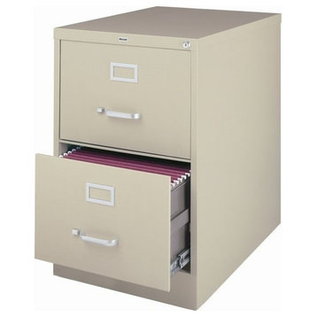 Hirsh 25-in Deep Metal 2 Drawer Legal Width Vertical File Cabinet Putty/Beige