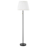 Mitzi by Hudson Valley Lighting - Demi 1-Light Floor Lamp Soft Black - Dubbed the comeback queen, Demi brings pleats into the modern age, coupling the traditional motif with minimalist metalwork. The Demi collection is stacked, available as a wall sconce, pendant, linear light, table lamp, and floor lamp. Throughout the family, one detail that shines is the metal ring at the edges of the shade. Structural in nature, it becomes a decorative accent, finished in aged brass or soft black.