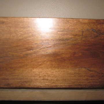 Fireplace cabinets and mantel.