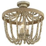 Trade Winds Lighting - Trade Winds Lighting 3-Light Ceiling Light In Natural Wood With Rope - This 3-Light Ceiling Light From Trade Winds Lighting Comes In A Natural Wood With Rope Finish. It Measures 14" High X 16" Long X 16" Wide. This Light Uses 3 Candelabra Bulb(S).  This light requires 3 , 60W Watt Bulbs (Not Included) UL Certified.