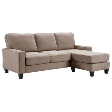 Serta Palisades 86" Reversible Small Space Sectional with Storage Tan