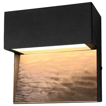 6W LED Textured Black Outdoor Wall Sconce