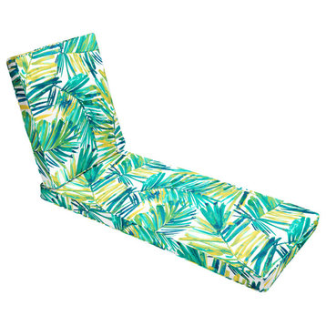 Outdoor Chaise Lounge Cushion, Leaf, 73"Lx24"Wx3"D