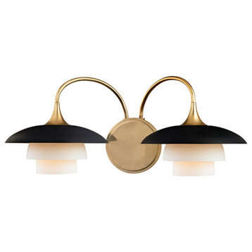 Hudson Valley Barron 2-LT Wall Sconce 1012-AGB - Aged Brass