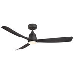 Fanimation - Kute, 52" Black With Black Blades - Kute is an understatement when it comes to this Fanimation ceiling fan.  Kute is available in a 44 or 52 inch sweep with multiple finish options.  This ceiling fan is Damp rated for use inside or out and includes a handheld remote control.  The optional LED light kit and smart home compatibility make this the perfect option for any home.  fanSync WiFi receiver for smart home connectivity sold separately.