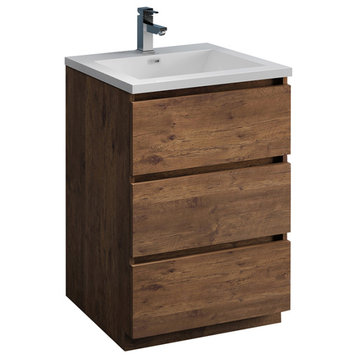 Fresca Lazzaro 24" Rosewood Cabinet With Integrated Sink