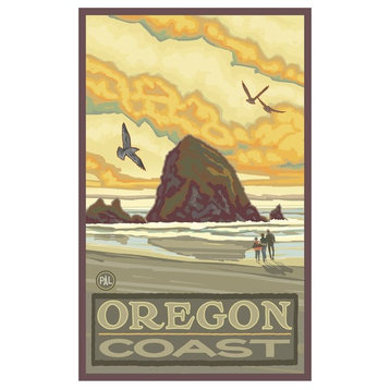 Paul A. Lanquist Haystack Rock Oregon Coast Art Print, 12"x18"