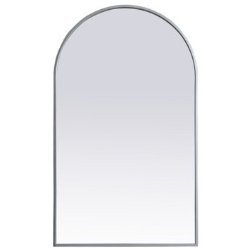 Elegant Decor Metal Frame Arch Mirror 24X40" in Silver