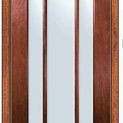 Prehung Front Patio Single Door 96 Mahogany 9 Lite Marginal TDL Glass - Patio Doors