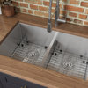 Ruvati 32" Low-Divide Undermount Stainless Steel Kitchen Sink, RVH7411