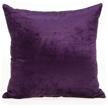 Parkland Collection Alba Transitional Purple Solid Pillow Cover With Poly Insert