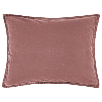 Stonewashed Cotton Canvas Pillow Sham, 21"x34", Sarsaparilla, 1 Piece
