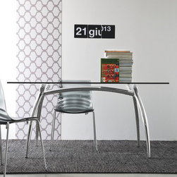 CS/366-RC 130 G Diablo Glass Dining Table by Calligaris, Italy - Dining Tables