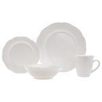 Godinger - Inglenook Plain 16 Piece Dinnerware Set - Beautifully crafted 16 piece set great for all events and occasions. These pieces are a perfect yet practical addition to all decor styles adding an elegant flare to a classic piece. 10.50D x 0.50H Dinner Plate, 7.50D x 0.50H Salad Plate, 10 oz 6.00D x 3.00H Soup Bowl, 10 oz 4.00D x 5.50H Mug