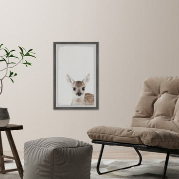 "Deer Close-up" Framed Painting Print