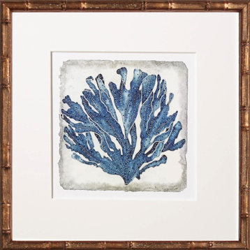 Indigo Coral #1 Gold Bamboo Artwork