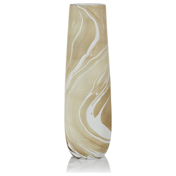 Bellshill Mango Wood Marbleized Vase, 5.5" x 18"