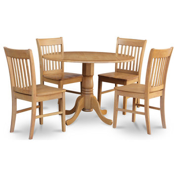 5 Pc Small Kitchen Table Set -Round Table And 4 Dining Chairs