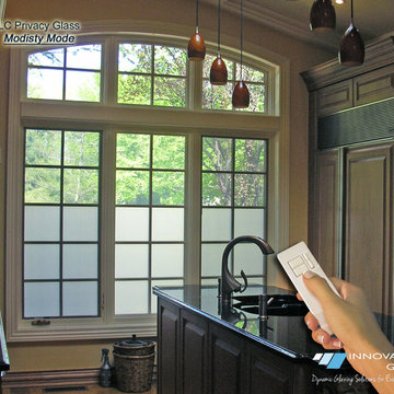 Arch Top Privacy Glass Kitchen Windows