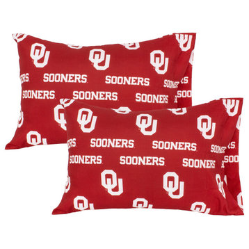 Oklahoma Sooners Pillowcase Pair, Solid, Includes 2 Standard Pillowcases, Standard
