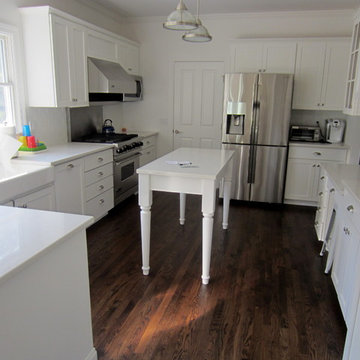 SAG HARBOR: RED OAK INSTALLED IN NEW EXTENSION/REFINISH ENTIRE HOME DARK WALNUT