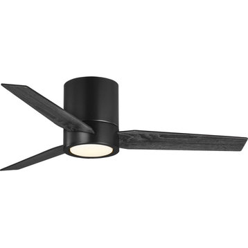 Braden 44" Reversible Distressed Ebony 3-Blade LED Indoor Hugger Ceiling Fan