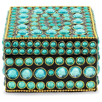 Aqua Glitz Bejeweled Box