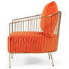 Janice Glam Orange Velvet Accent Chair