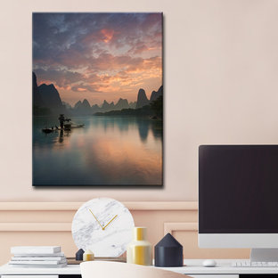 Photo of a large modern home office and library in Los Angeles with pink walls.