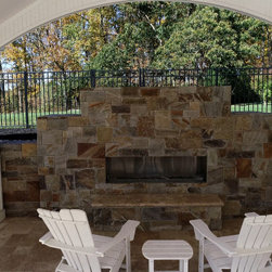Walnut Travertine Project in CT - Fire Pits